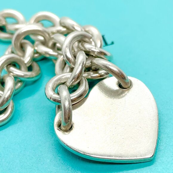 Tiffany & Co. Return to Tiffany Heart Charm Bracelet Sterling Silver 7.5" W/ Box - Picture 10 of 12